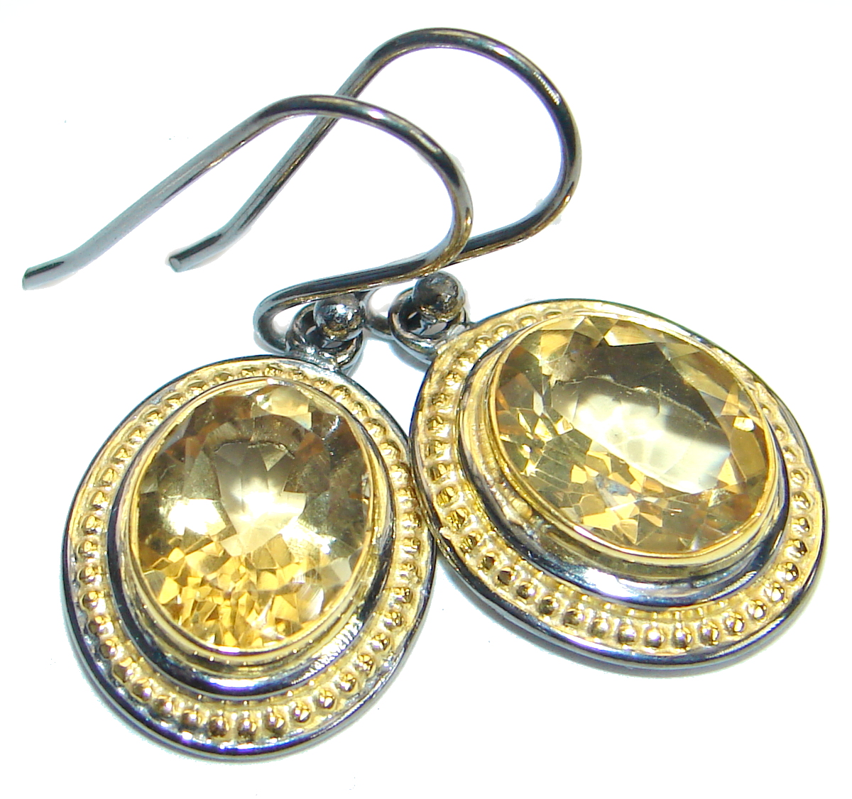 Authentic Citrine .925 Sterling Silver handmade earrings