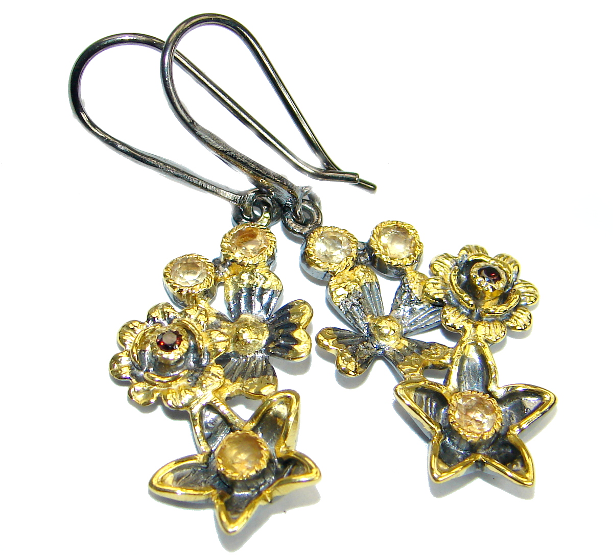 Authentic Citrine .925 Sterling Silver handmade earrings
