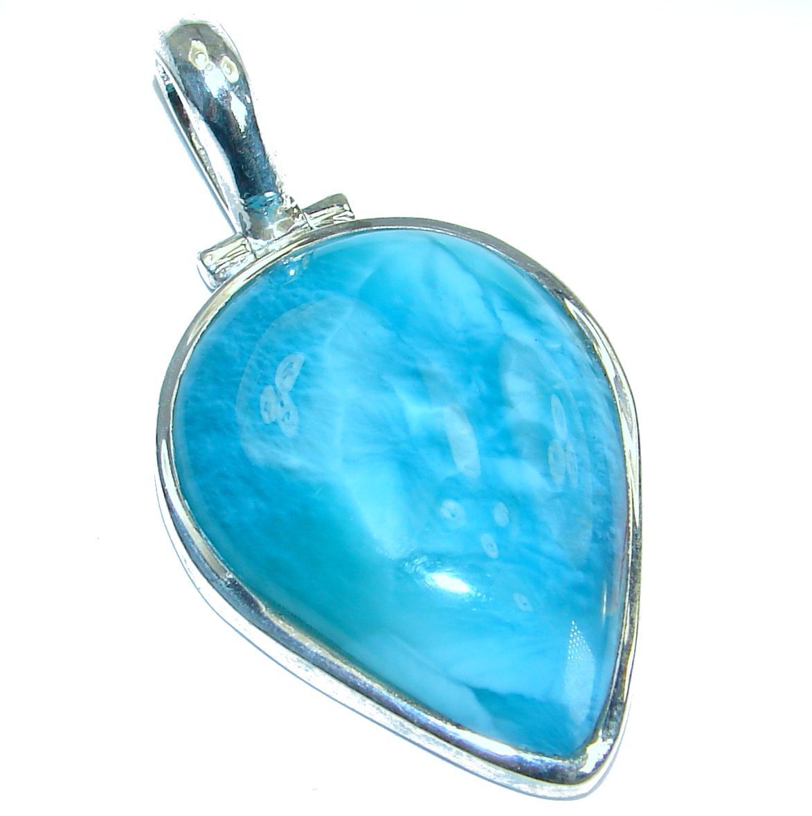 Amazing Quality Larimar .925 Sterling Silver handmade pendant