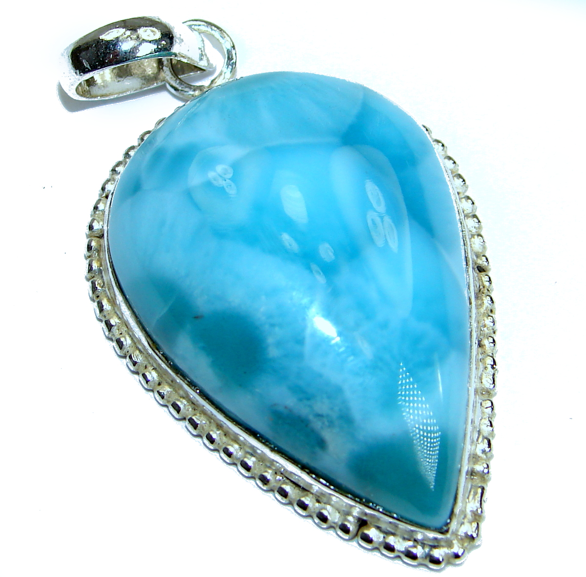 Simple Design amazing quality Larimar .925 Sterling Silver handmade pendant