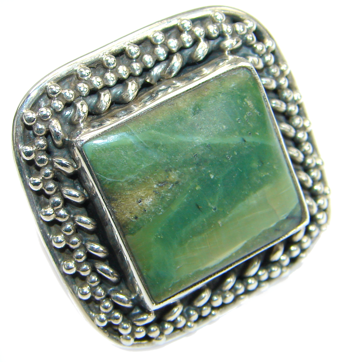 Silky Golden Obsidian .925 Sterling Silver handcrafted Ring Size 8 1/2