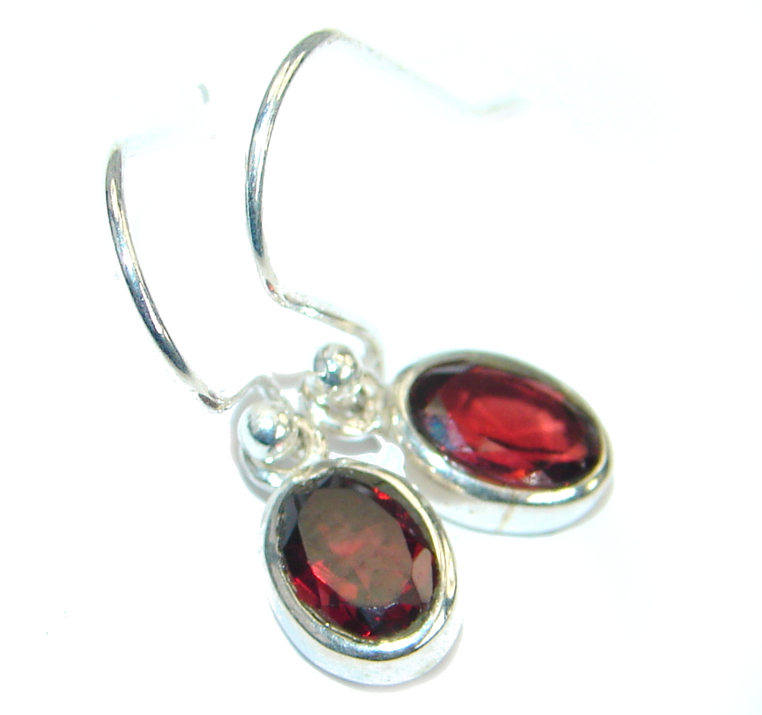 Authentic Garnet .925 Sterling Silver handmade earrings