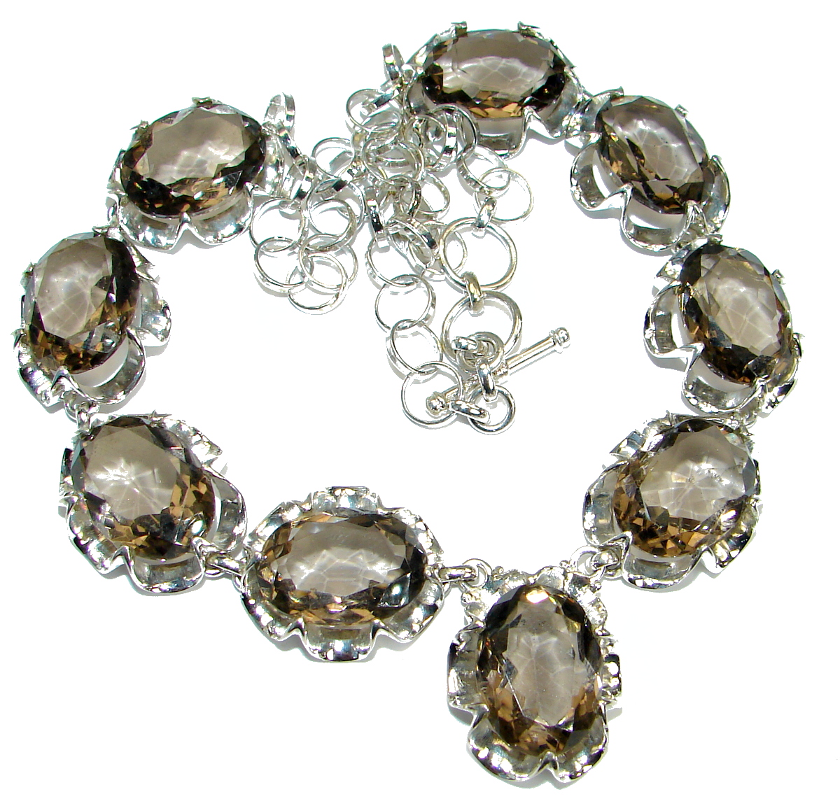Cleopatra Smoky Topaz .925 Sterling Silver handmade necklace