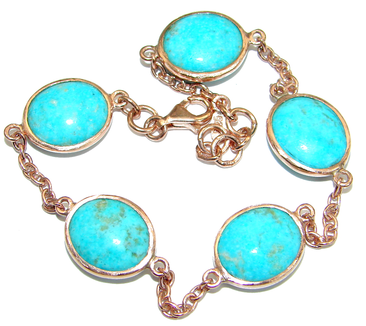 Genuine Turquoise 14K Gold over Sterling Silver handcrafted Bracelet