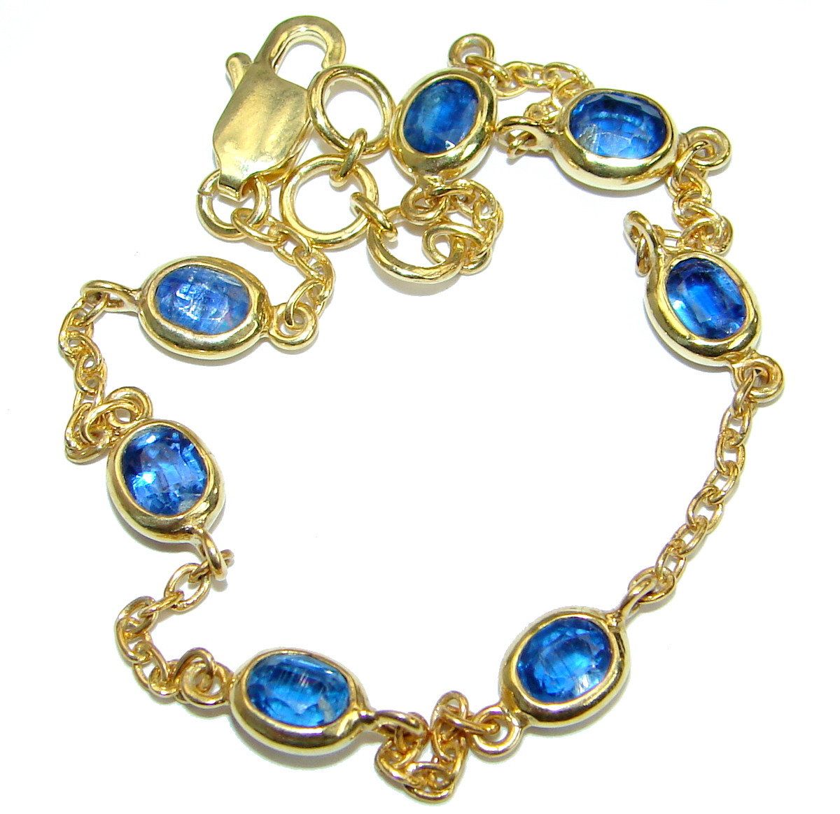Special Item natural Sapphire 14K Gold .925 Sterling Silver handcrafted Bracelet