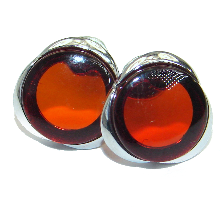 Genuine Baltic Amber .925 Sterling Silver Earrings