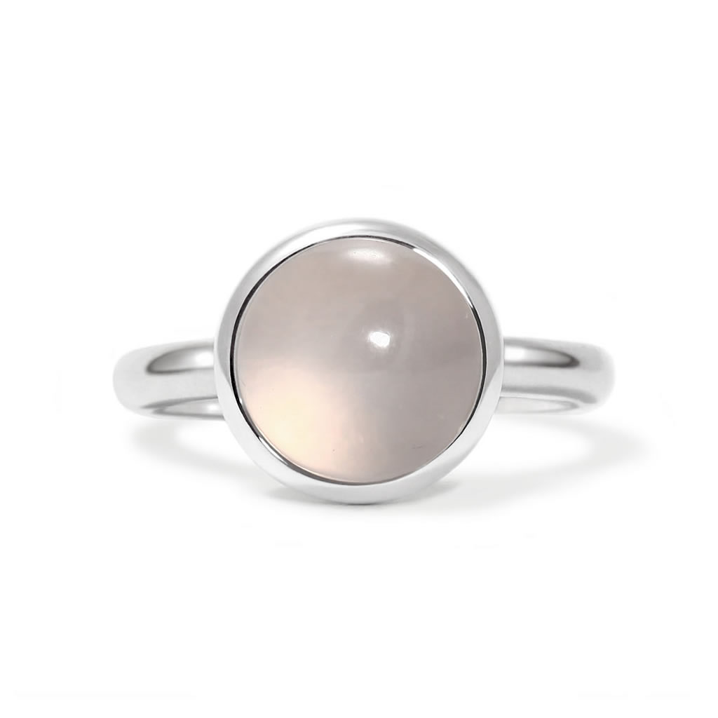 Charming ring in sterling silver with a rose quartz