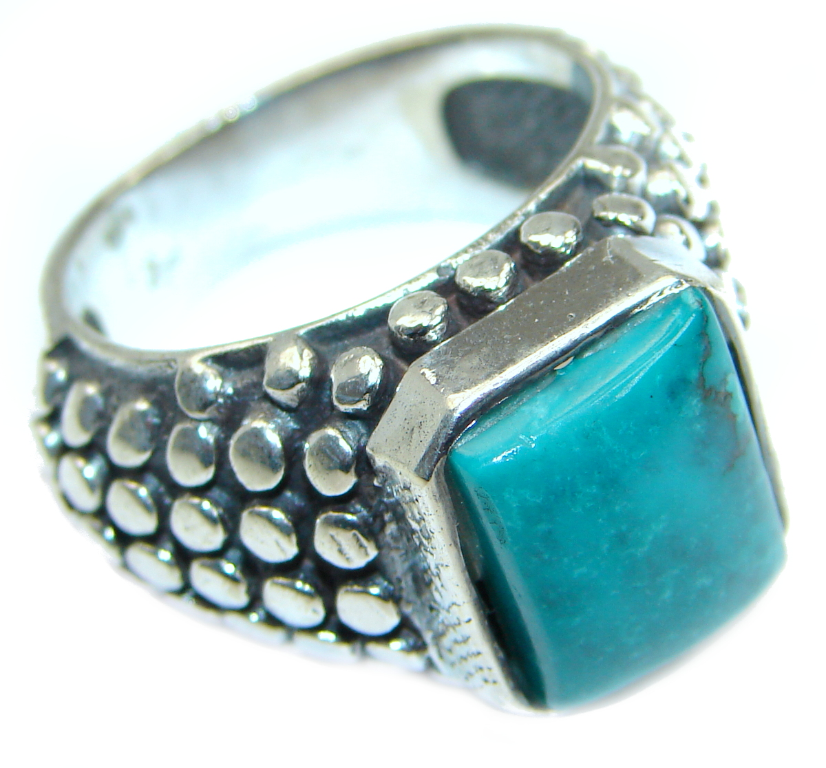Stone Of Harmony Parrots Wing Chrysocolla Sterling Silver ring s. 9