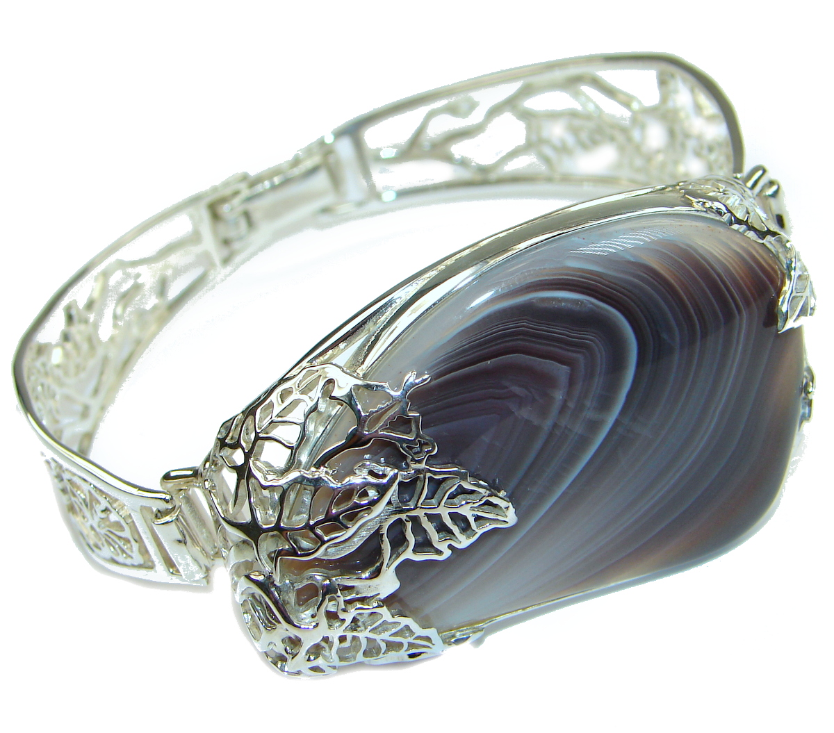 Aura Of Beauty Botswana Agate .925 Sterling Silver handcrafted Bracelet
