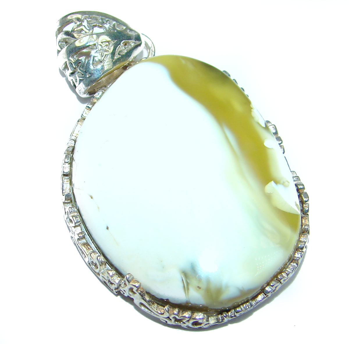 Natural Baltic Butterscotch Amber .925 Sterling Silver handmade Pendant