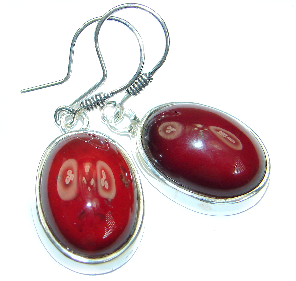 Authentic 36CT genuine Garnet .925 Sterling Silver handmade earrings