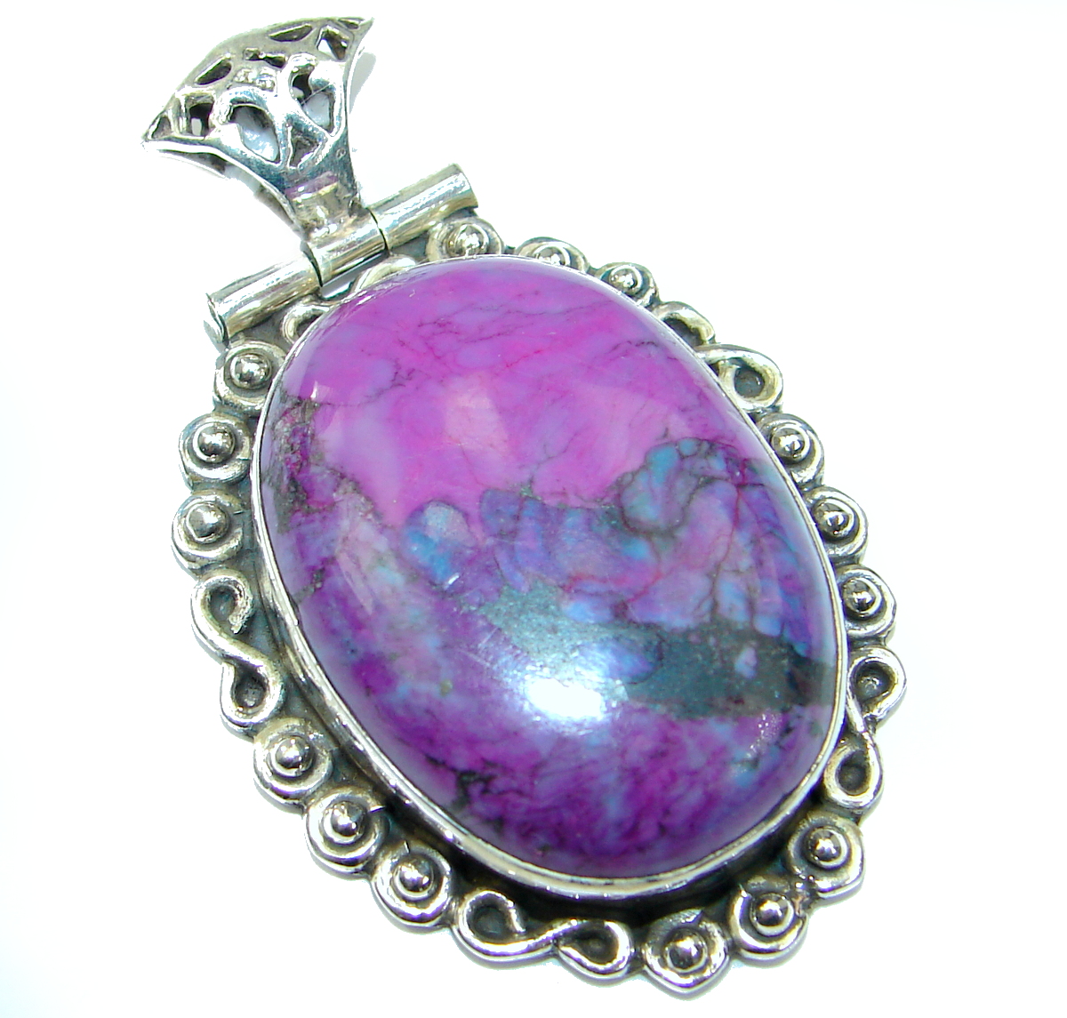 Genuine Purple Turquoise .925 Sterling Silver handcrafted Pendant
