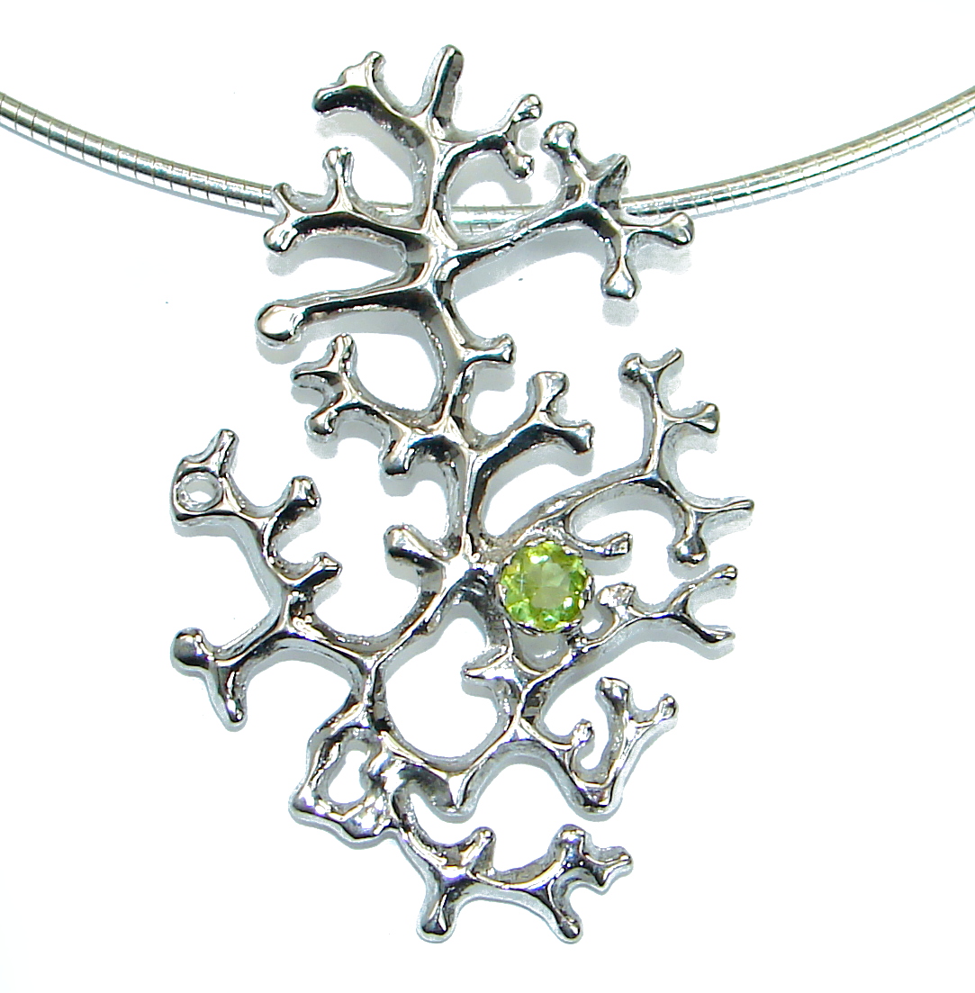 Genuine Peridot .925 Sterling Silver handcrafted necklace