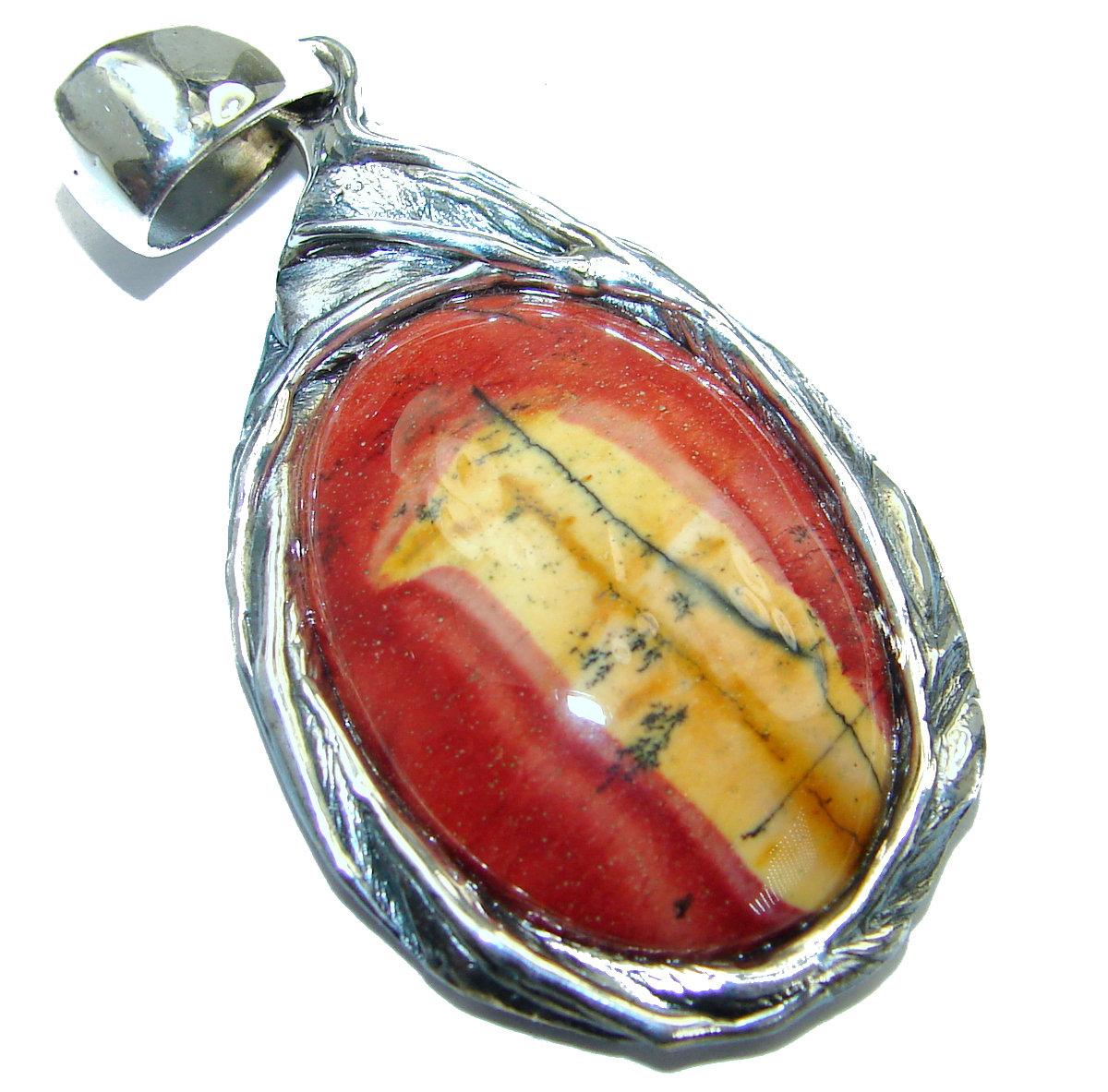 Australian Bracciated Mookaite Jasper .925 Sterling Silver handcrafted pendant