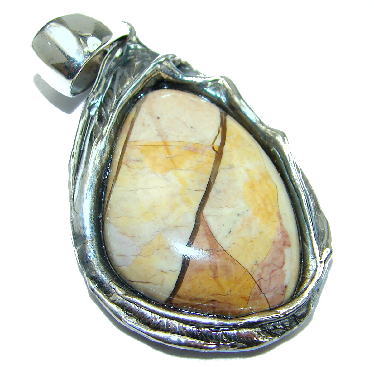 Australian Bracciated Mookaite Jasper .925 Sterling Silver handcrafted pendant