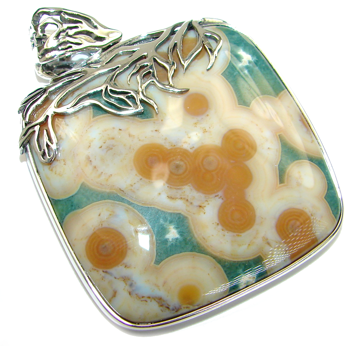 SENSATIONAL AAA+ Ocean Jasper .925 Sterling Silver handmade pendant
