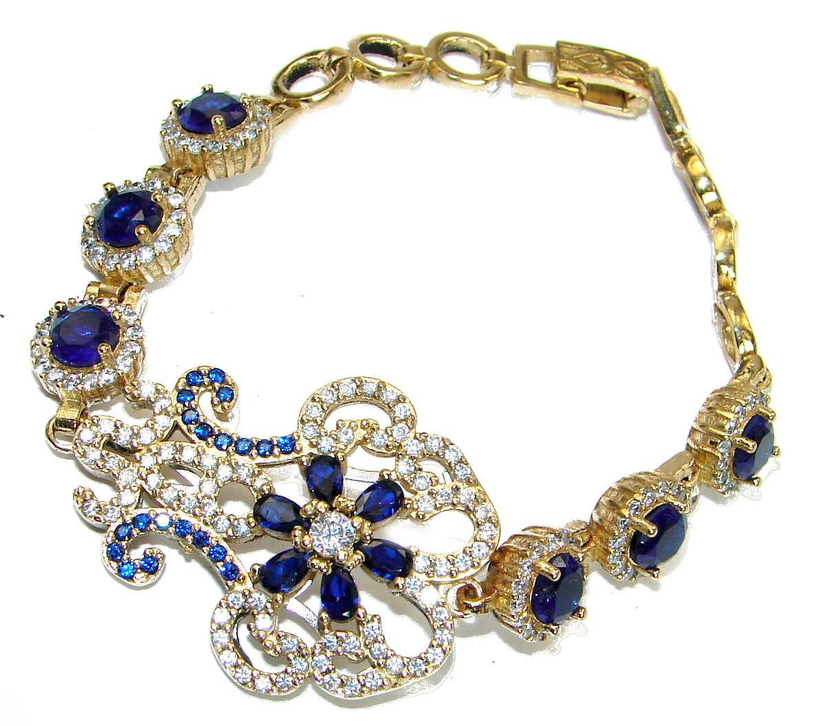 Special Item created Sapphire 925 Sterling Silver Bracelet