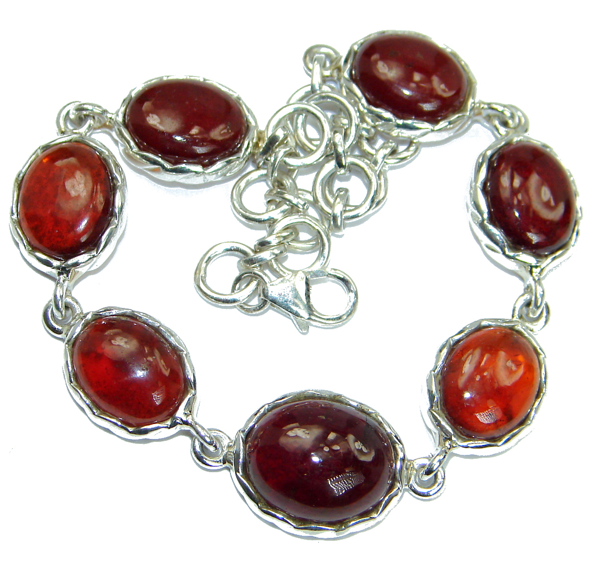 Secret Rhodolite Garnet .925 Sterling Silver handcrafted Bracelet
