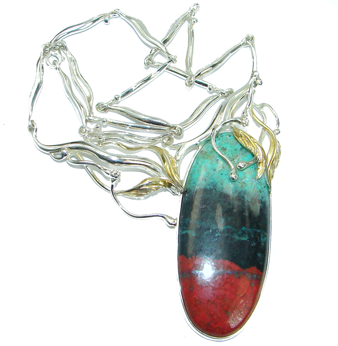 True Perfection Exclusive Sunrise Sonora Jasper .925 Sterling Silver handmade Necklace