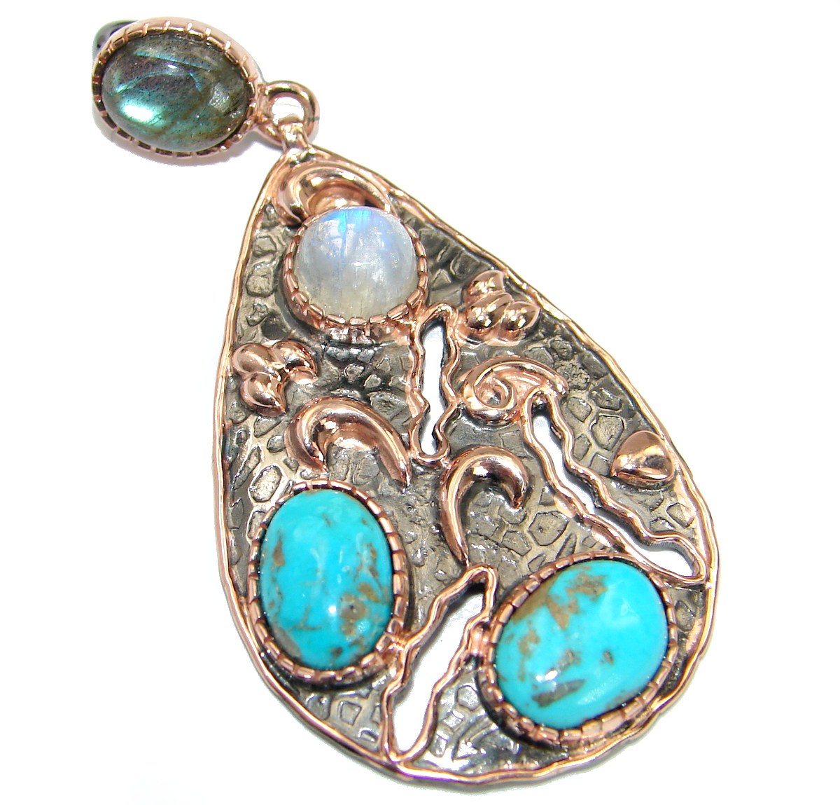 Exquisite Sleeping Beauty Turquoise .925 Sterling Silver handmade Pendant