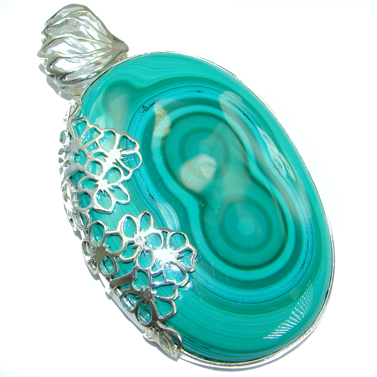 Top Quality AAAA Malachite Oxidized .925 Sterling Silver handmade Pendant
