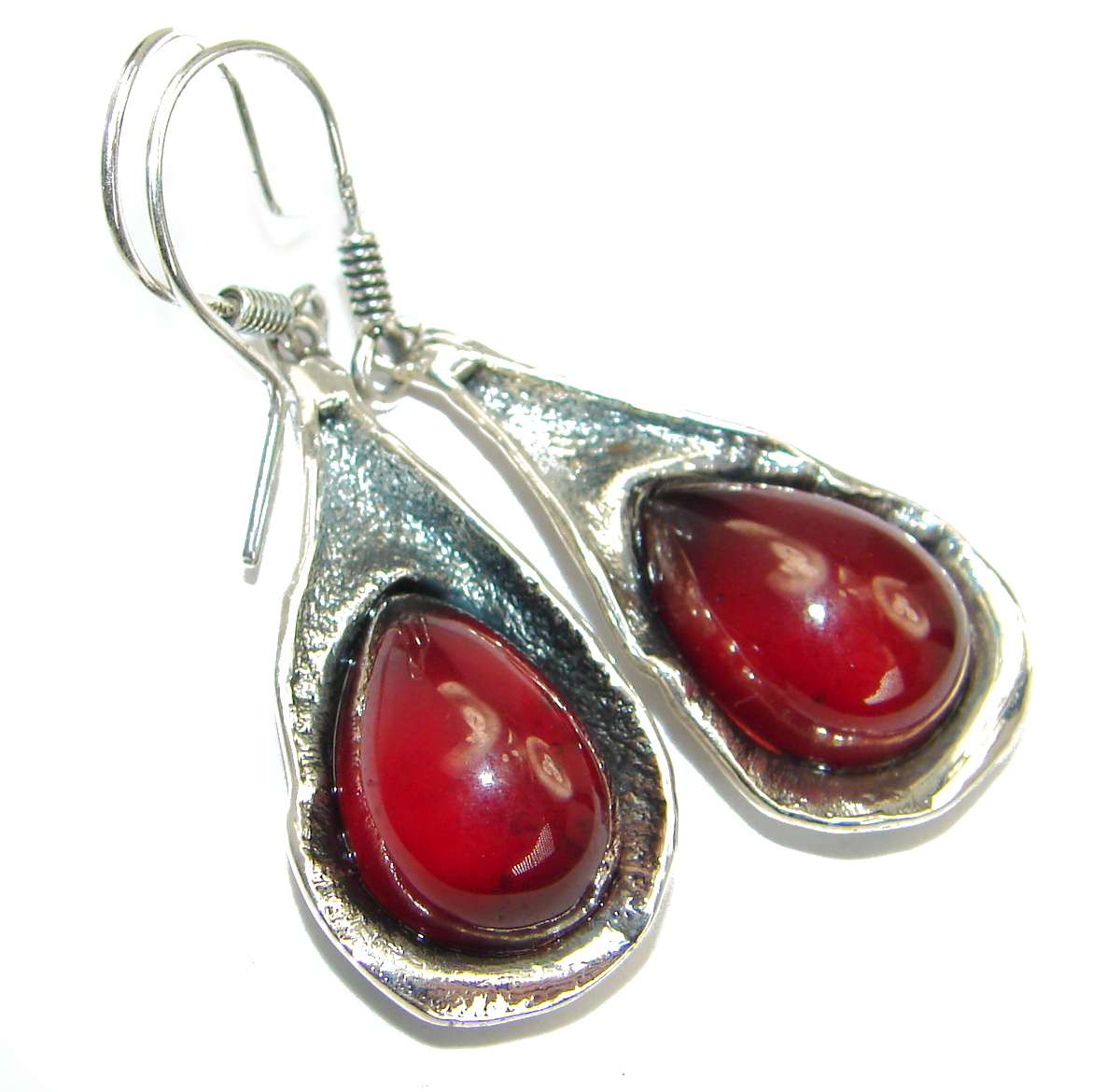 Genuine Baltic Amber .925 Sterling Silver Earrings