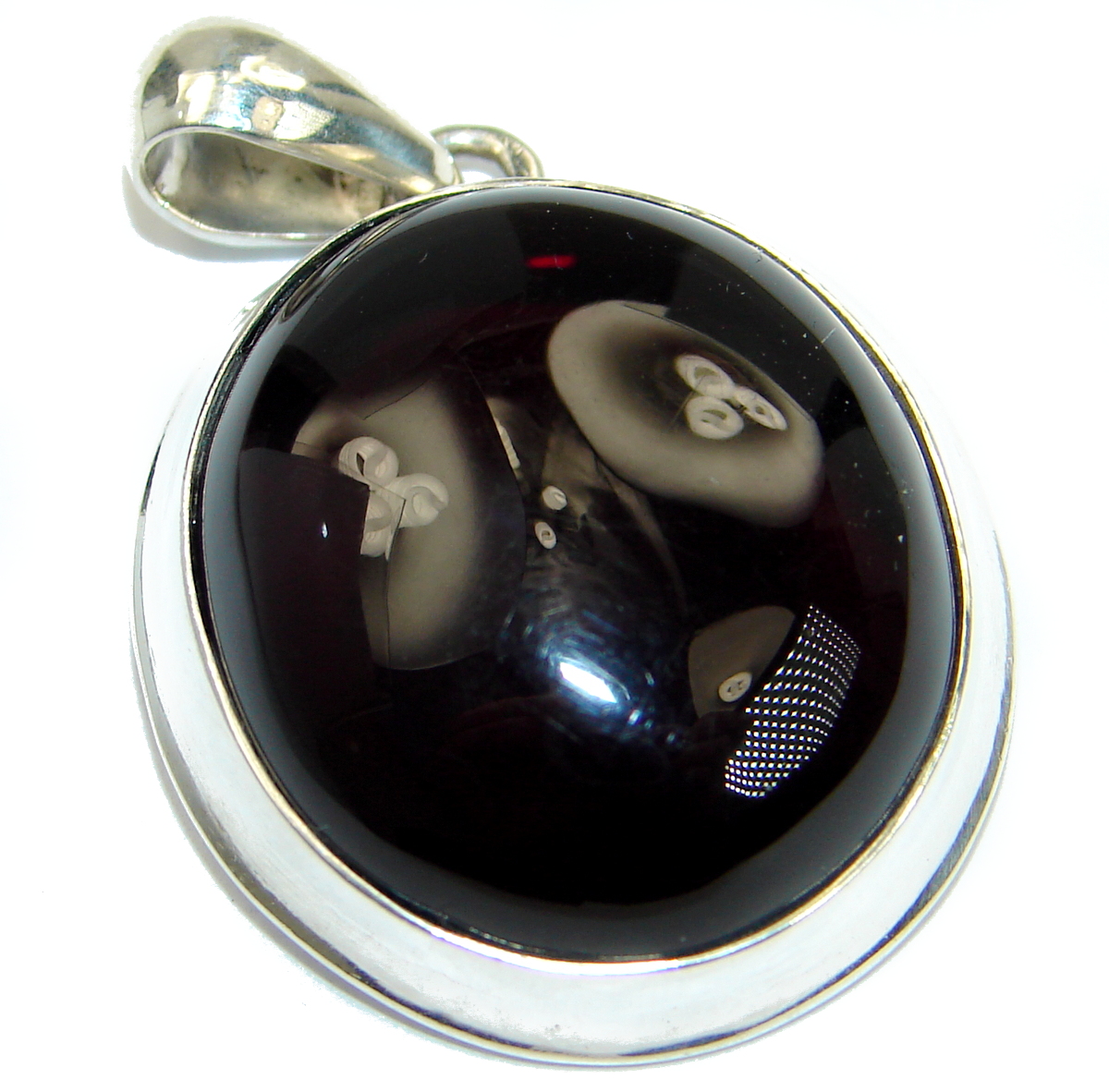 Magnum natural Baltic Amber .925 Sterling Silver handmade Pendant