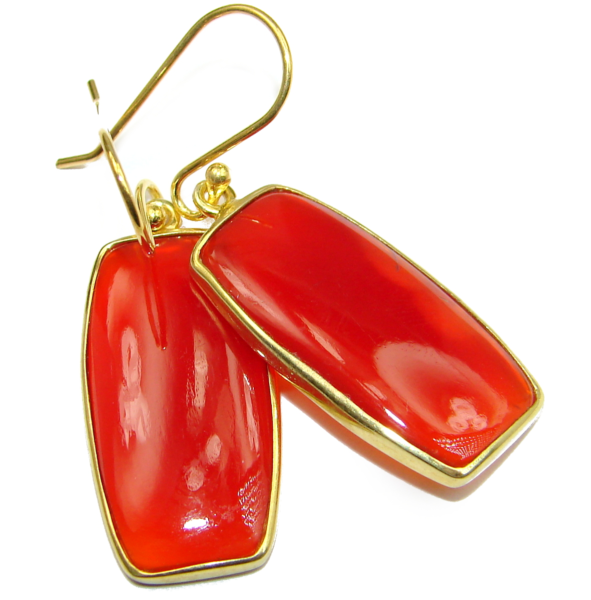 Sublime Orange Carnelian .925 Sterling Silver handmade earrings