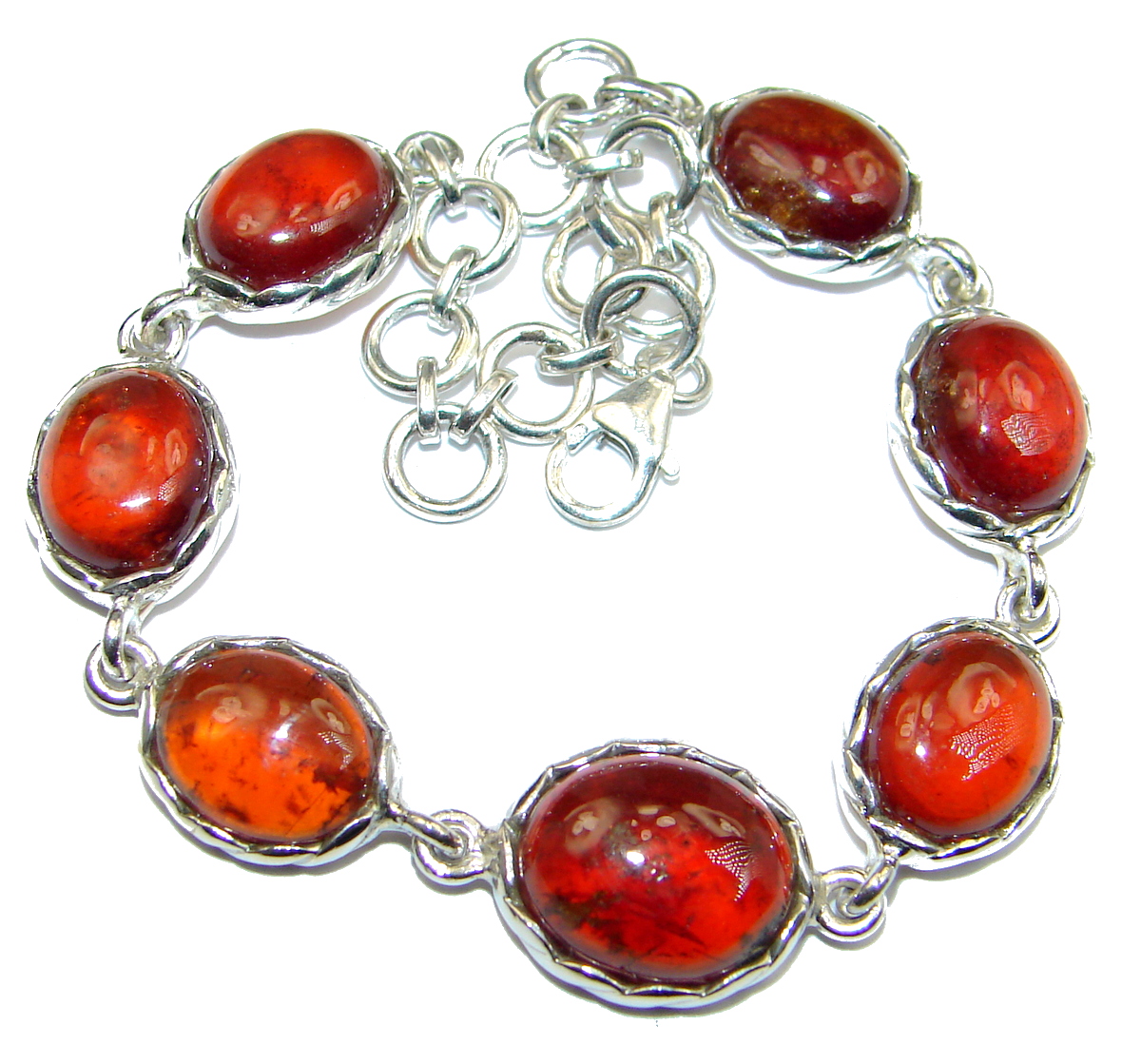Secret Rhodolite Garnet .925 Sterling Silver handcrafted Bracelet