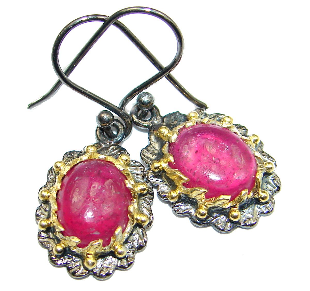 Unique Ruby .925 Sterling Silver handmade earrings