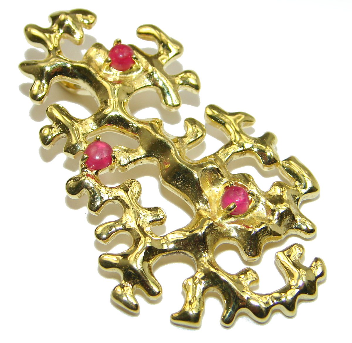 Beautyful Ruby Gold over .925 Sterling Silver handmade Pendant
