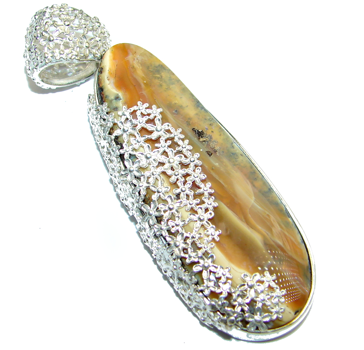 Authentic Australian Boulder Opal .925 Sterling Silver handmade Pendant