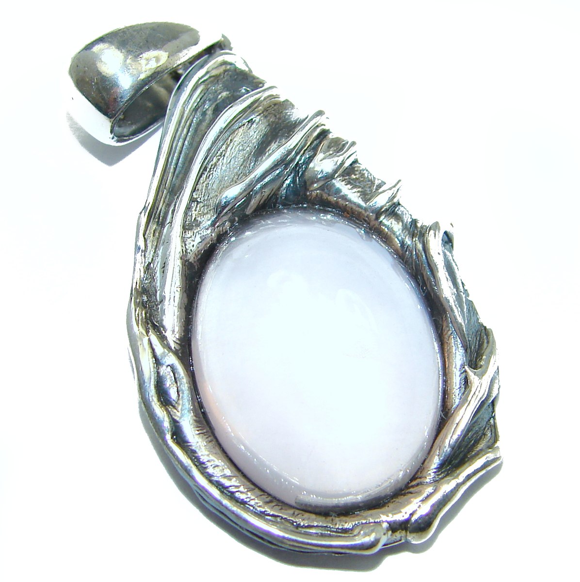 Timeless Beauty Rose Quartz .925 Sterling Silver handcrafted Pendant