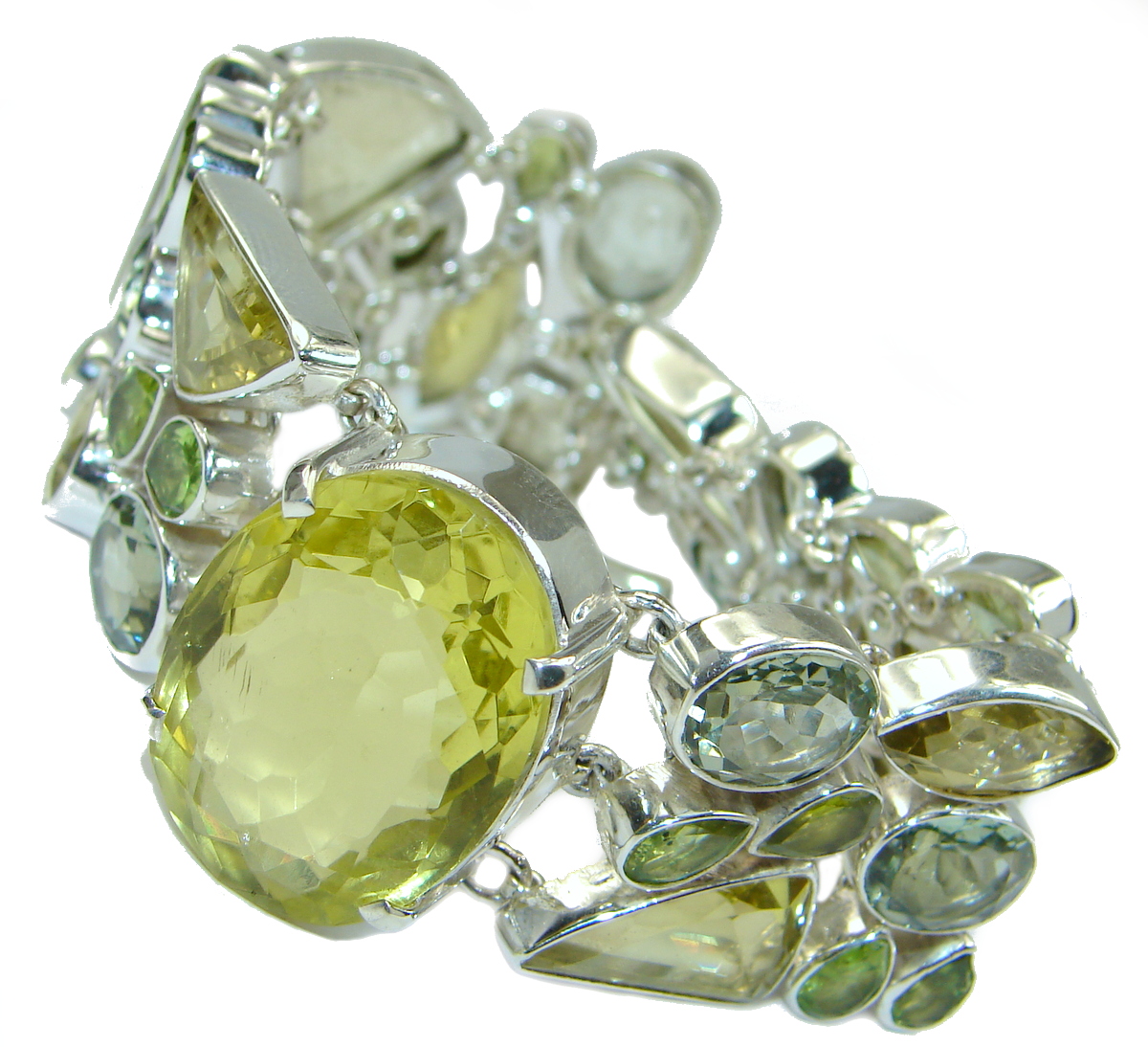 Secret Treasure Lemon Quartz .925 Sterling Silver handcrafted Bracelet
