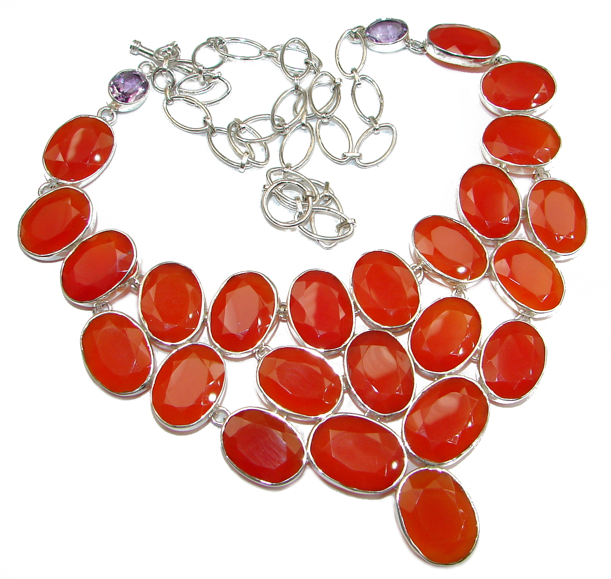 Jumbo Natural Bold Carnelian .925 Sterling Silver handmade Necklace