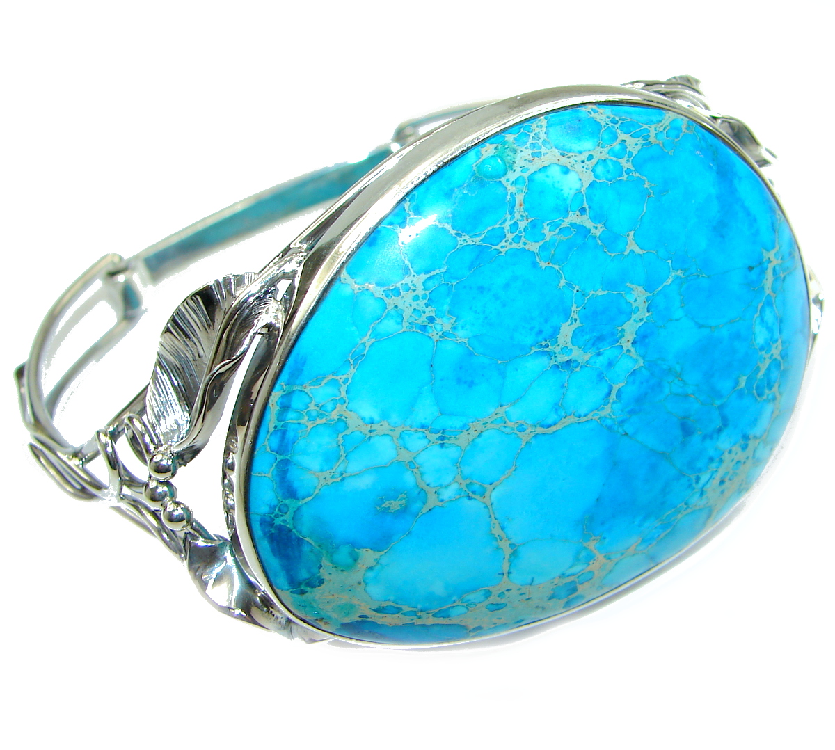 Julietta Sea Sediment Jasper .925 Sterling Silver handmade Bracelet / Cuff