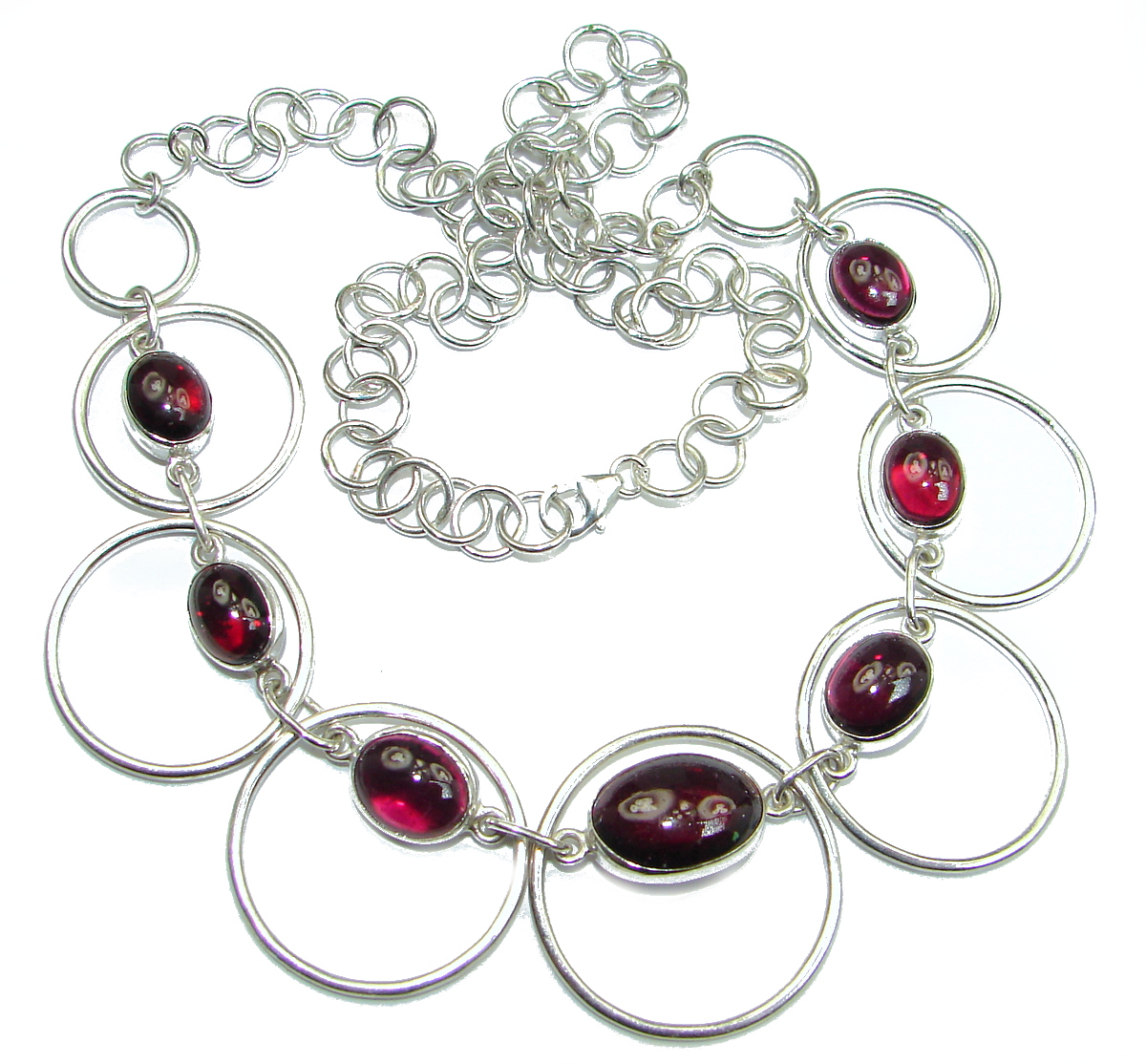 New Universe Genuine Garnet .925 Sterling Silver handmade necklace