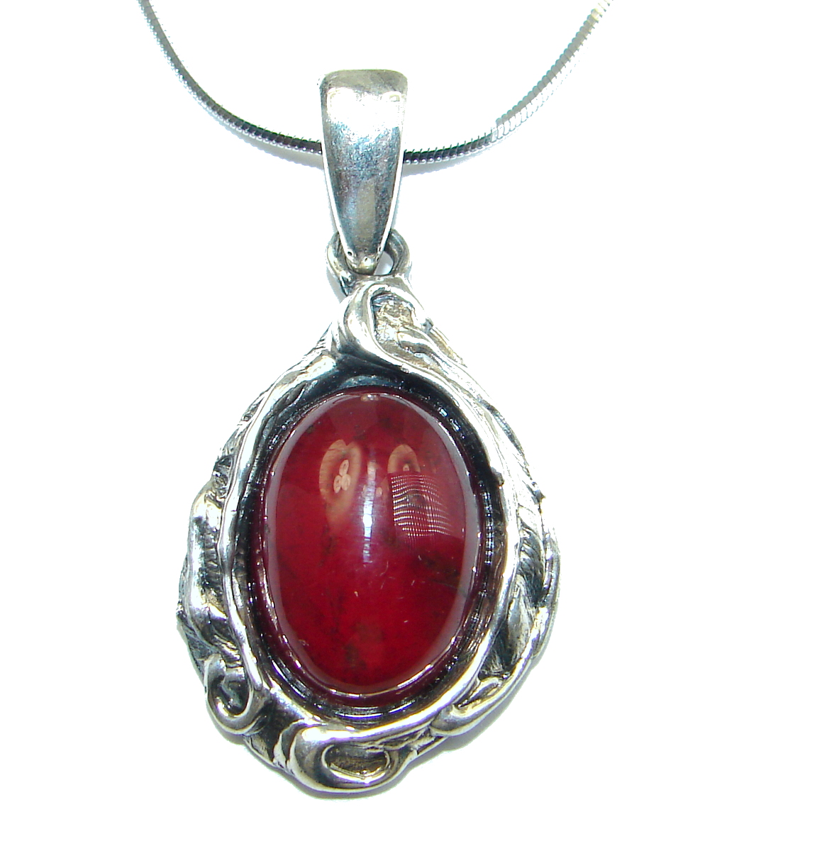 New Universe Genuine Garnet .925 Sterling Silver handmade necklace