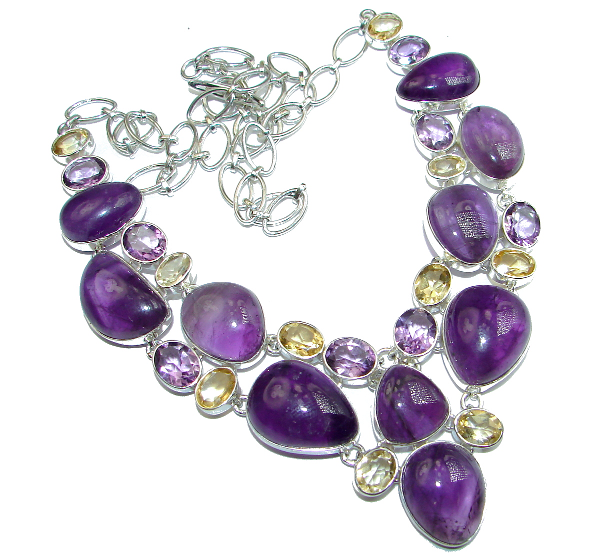 Great genuine Amethyst .925 Sterling Silver handmade Necklace