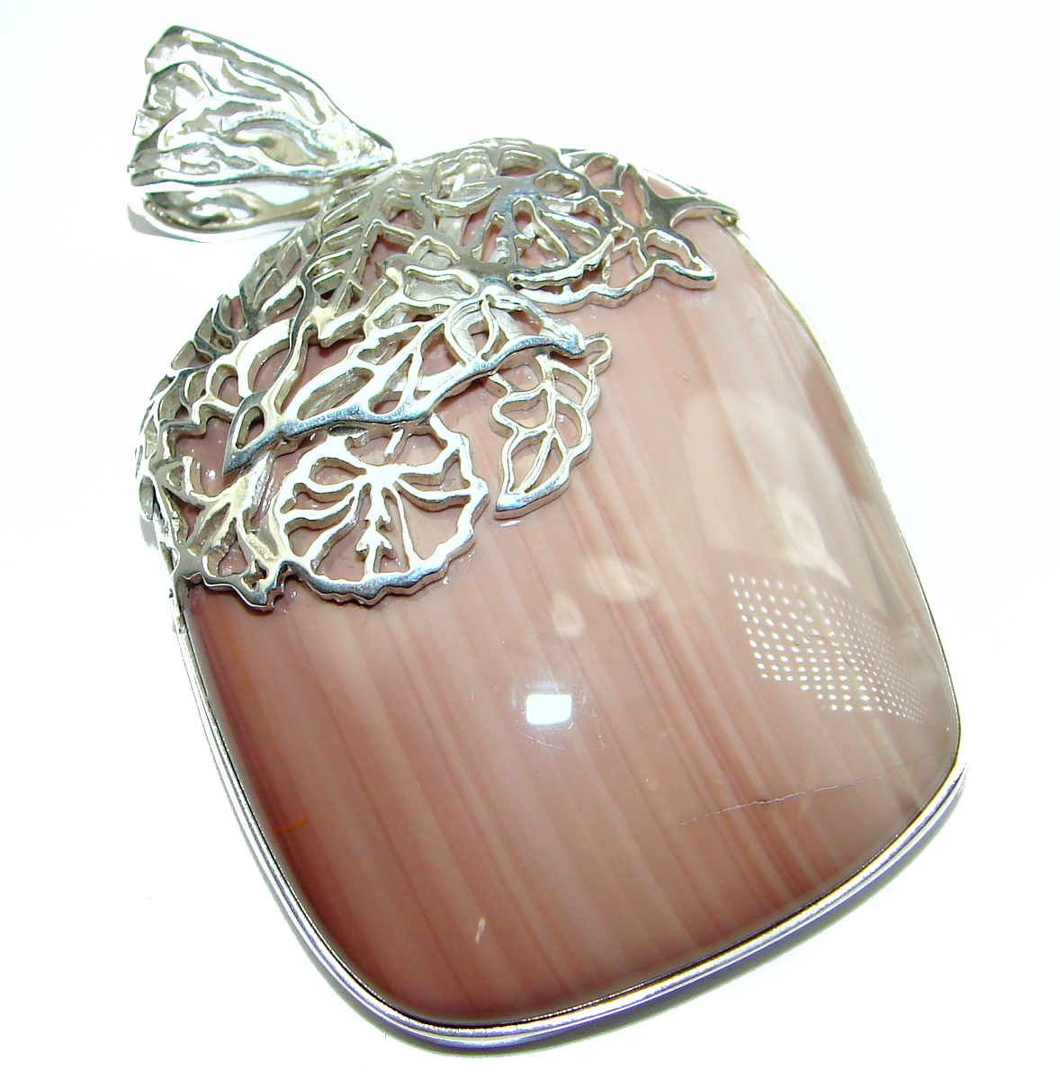 Huge Sweet Melody Imperial Jasper .925 Sterling Silver handmade Pendant