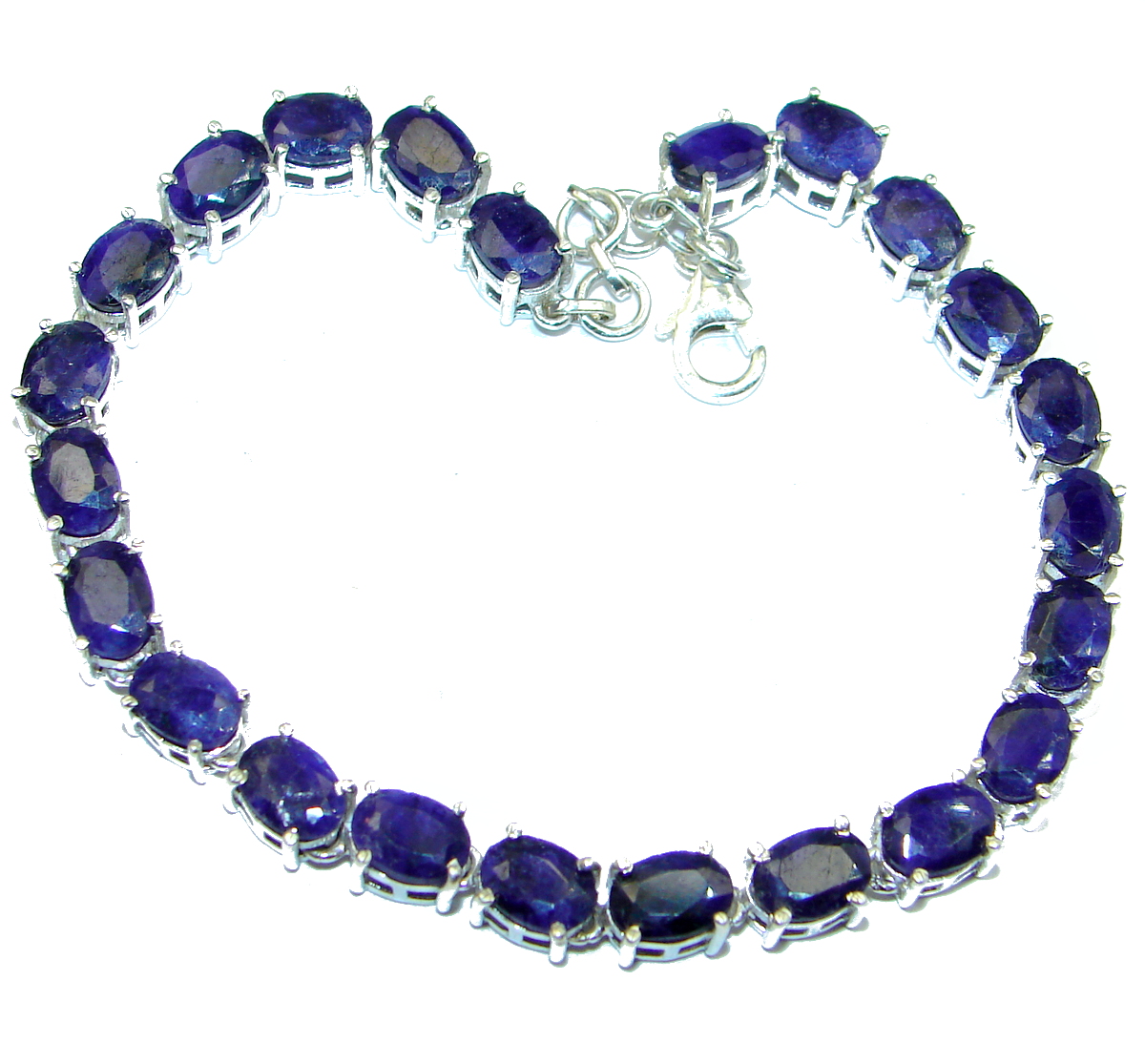 Spectacular Genuine Amethyst .925 Sterling Silver handcrafted Bracelet