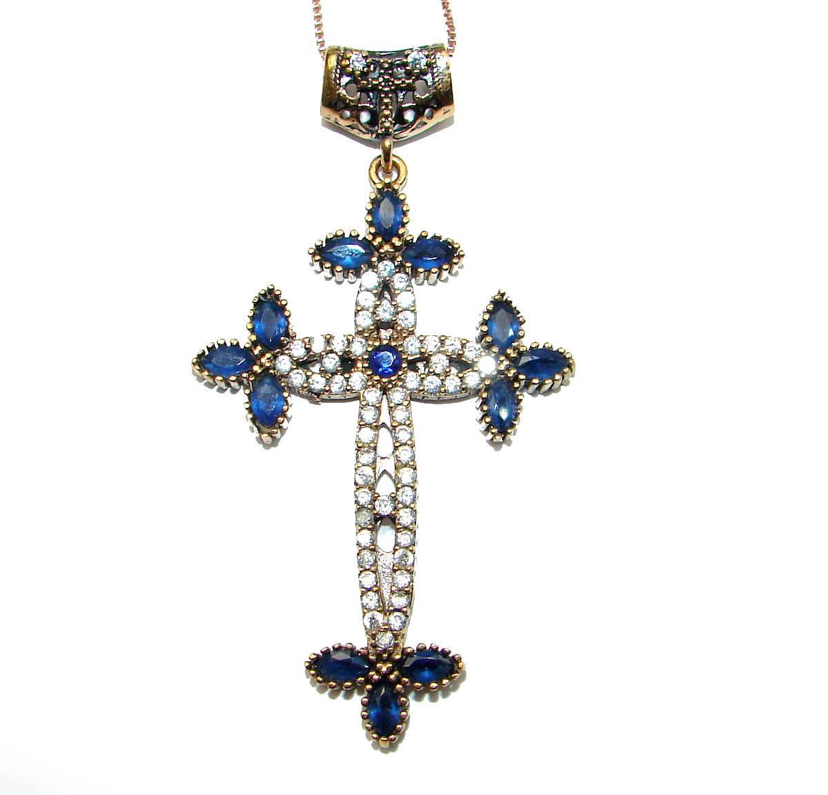 created Sapphire .925 Sterling Silver handmade Necklace