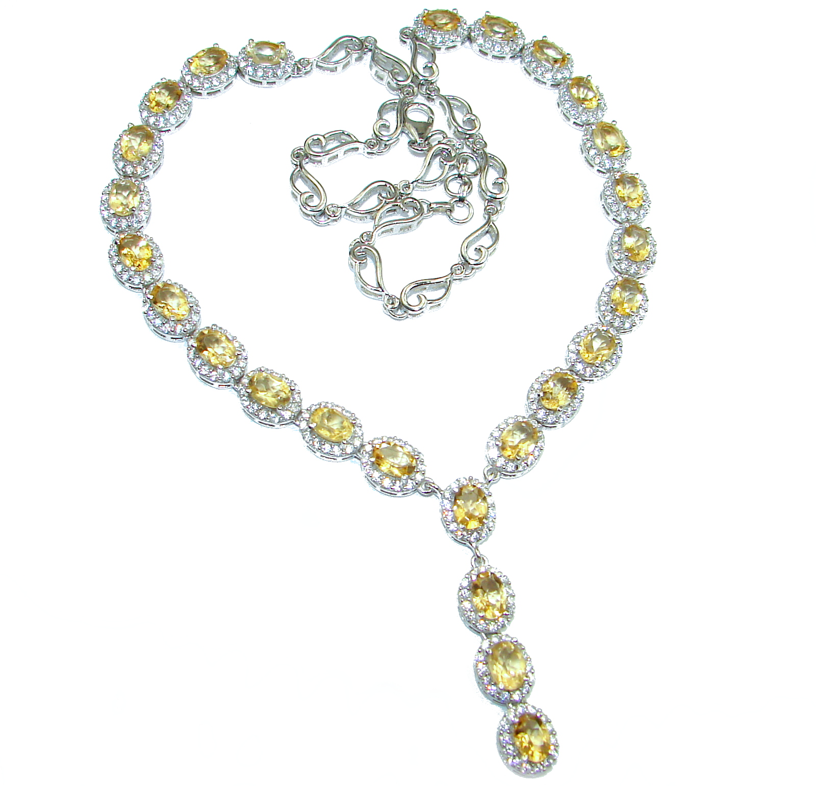 Sublime genuine Citrine .925 Sterling Silver handcrafted necklace