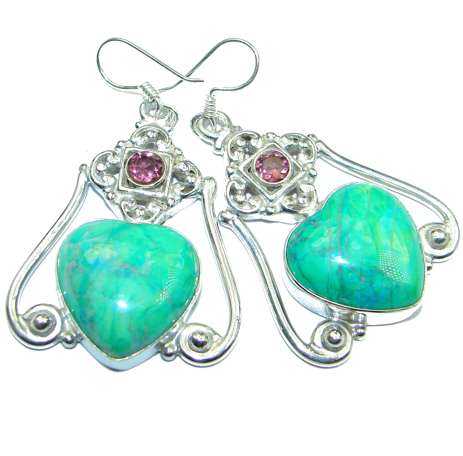 Stylish Sea Sediment Jasper .925 Sterling Silver earrings