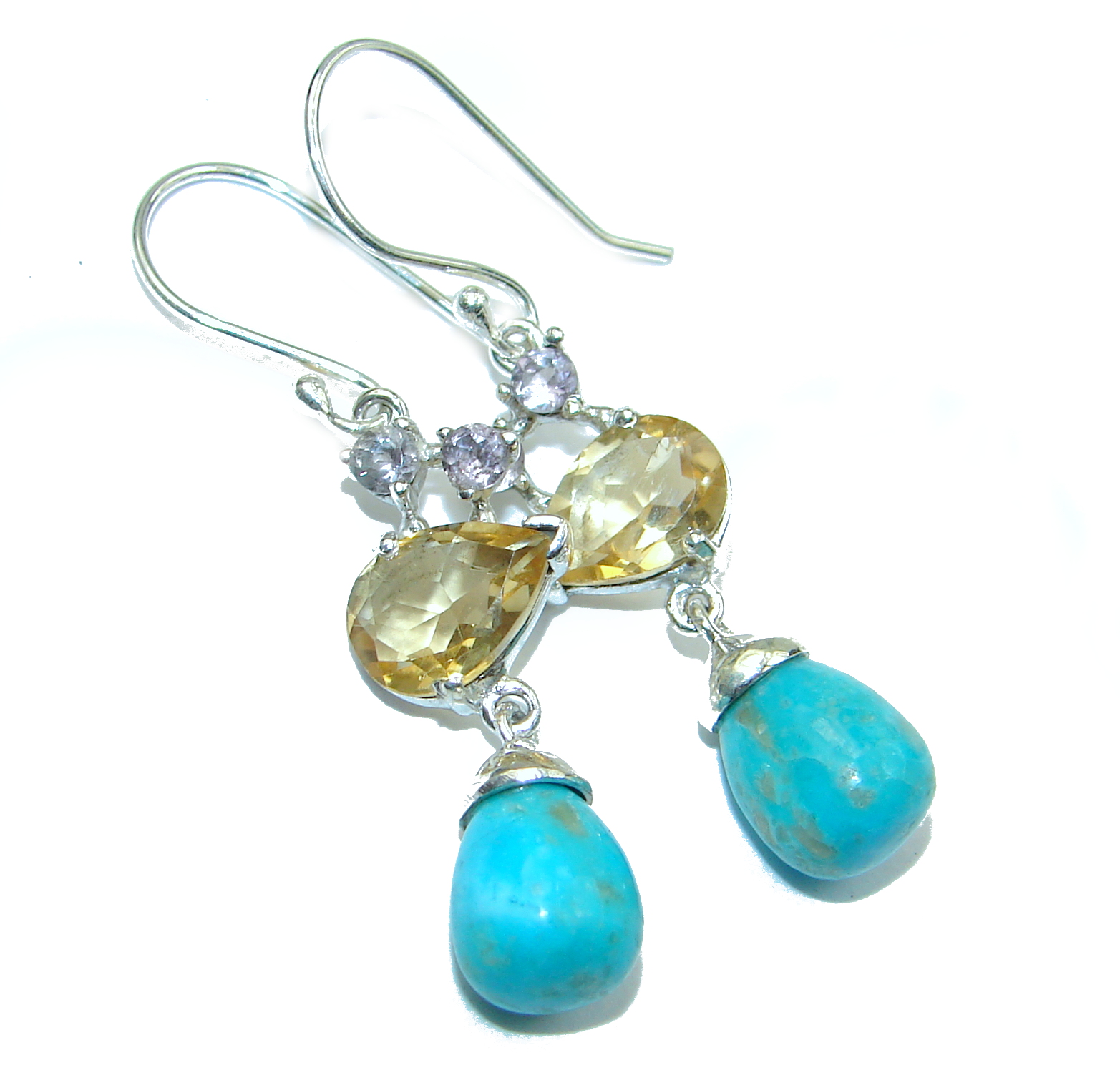 Genuine Sleeping Beauty Turquoise .925 Sterling Silver handmade earrings
