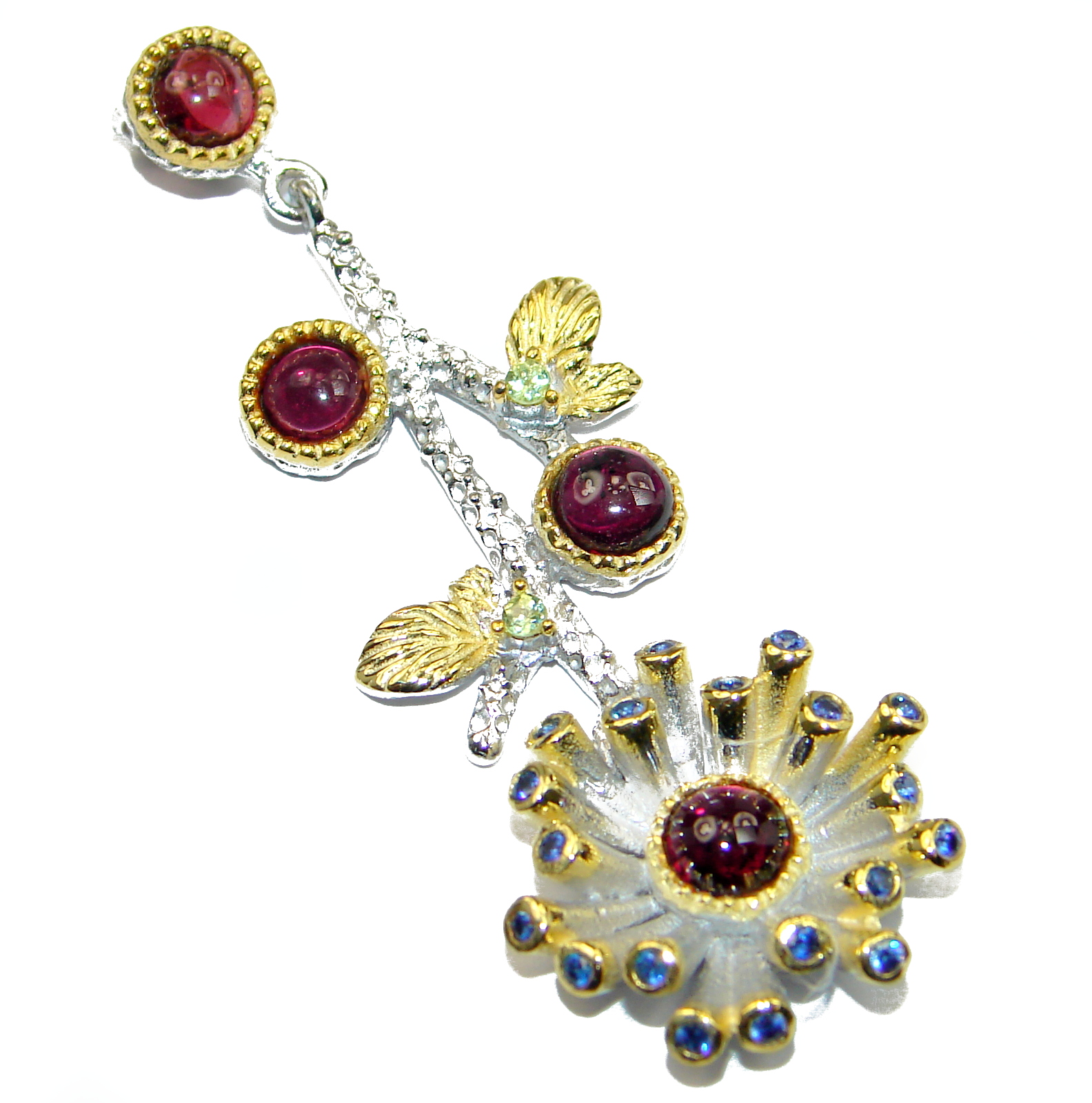 Vintage Style genuine Ruby .925 Sterling Silver handmade Pendant