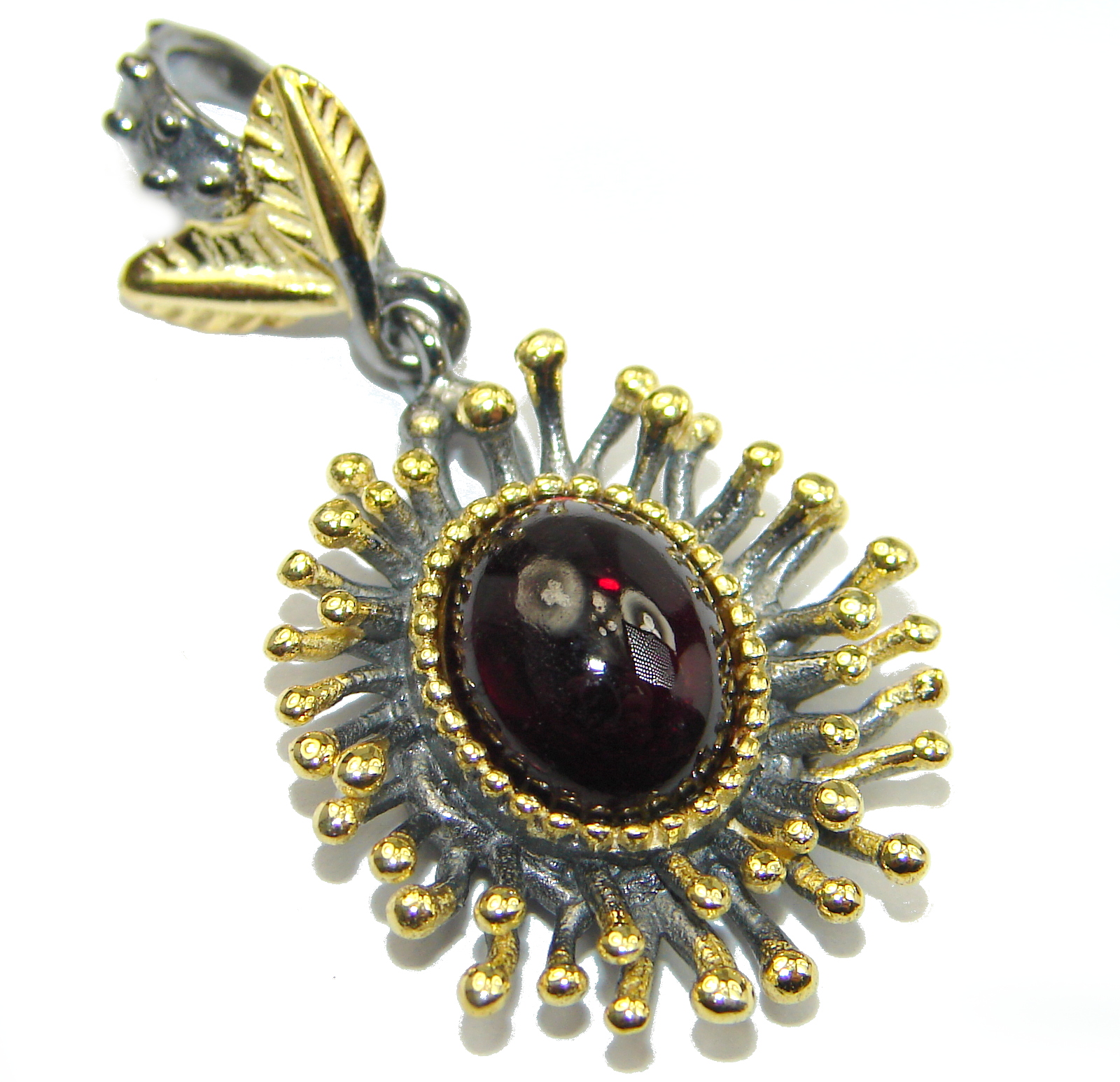 Vintage Style genuine Ruby .925 Sterling Silver handmade Pendant