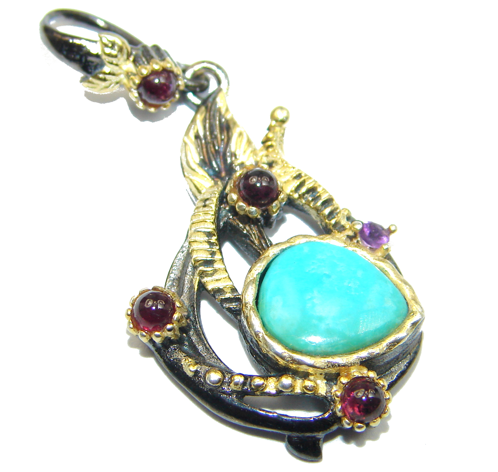 Exquisite Sleeping Beauty Turquoise .925 Sterling Silver handmade Pendant