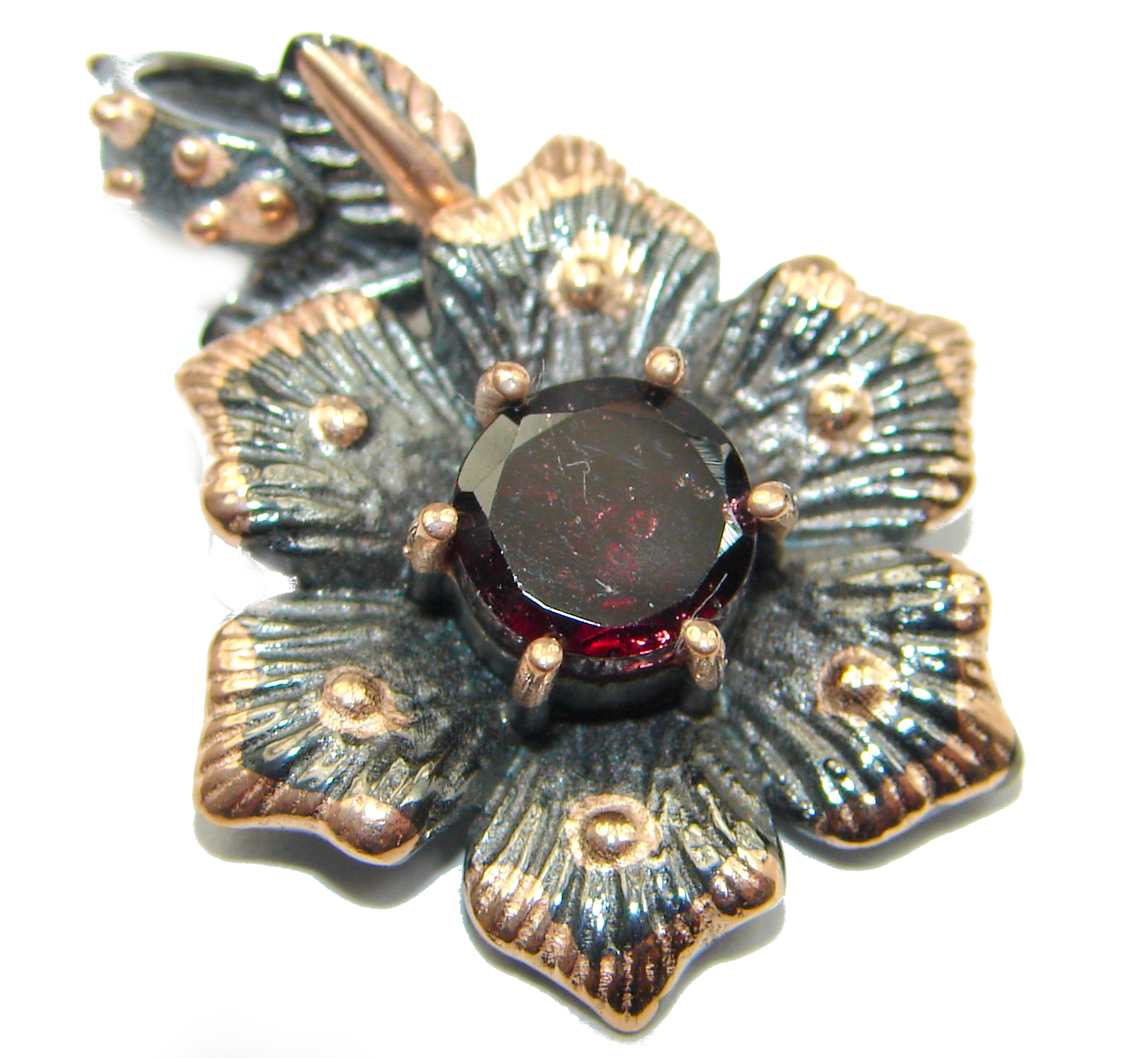 Vintage Style genuine Ruby .925 Sterling Silver handmade Pendant