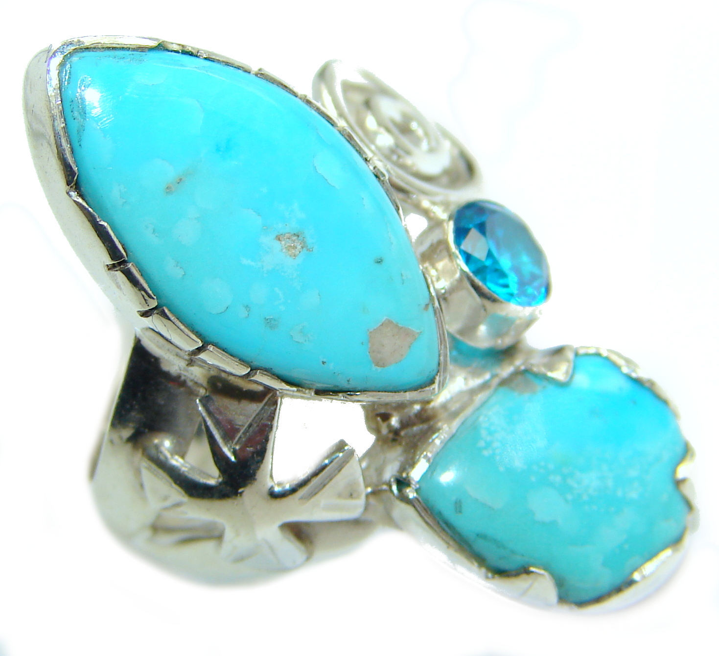Genuine Sleeping Beauty Turquoise .925 Sterling Silver Ring size 7